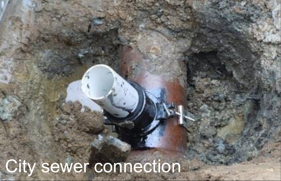 <p>definition: a <strong>city sewer connection</strong> is the physical connection between a private building’s plumbing system and the <strong>municipal (public) sewer system</strong>. It allows wastewater from the property to be transported off-site to a city-operated wastewater treatment facility.</p><p>importance: </p><ul><li><p><strong>safely removes wastewater</strong> from the building</p></li><li><p><strong>protects public health</strong> by preventing sewage exposure</p></li><li><p><strong>eliminates the need for on-site treatment</strong> (like septic tanks)</p></li><li><p><strong>reduces environmental contamination</strong> through centralized treatment</p></li></ul><p></p>