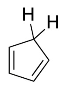 <p>1,3-cyclopentadiene, shown below, is a very interesting molecule from a physical&nbsp;organic standpoint.</p><p>The geminal <em>sp</em><sup><span>3</span></sup><span> </span>hydrogens on 1,3-cyclopentadiene, drawn explicitly above, are unusually acidic for alkane (C—H) hydrogens: as opposed to typical alkane hydrogens, which&nbsp;have a p<em>K</em><sub><span>a</span></sub><span> </span>of ~50, the geminal <em>sp</em><sup><span>3</span></sup><span>&nbsp;</span>hydrogens on 1,3-cyclopentadiene boast a p<em>K</em><sub><span>a</span></sub><span> </span>of&nbsp;~16, on the order of non-phenolic alcohols. Please choose the best explanation for the unusually high acidity of these hydrogens.</p>