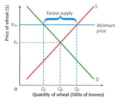 <p>A floor price set by the government on a good or service, below which it cannot fall. It may be enforced through government legislation.</p>