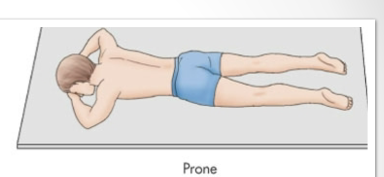 <p>Laying flat on stomach</p>