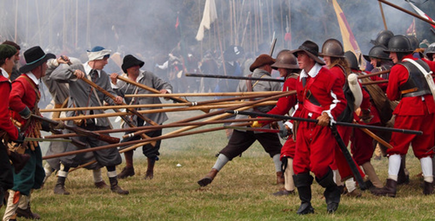 <p>A two part conflict in England, phase one was 1642-1646 and the second phase was in 1648. It was a war between King Charles I and those forces supporting the English Parliament led by Oliver Cromwell. It would see King Charles lose his crown, and his head and would limit the power of future English monarchs.</p>