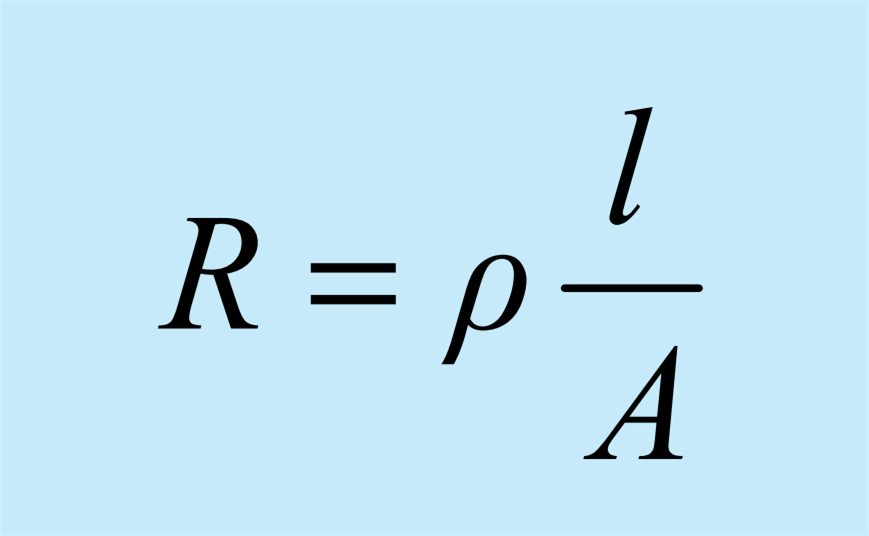 <p>where R is resistance, rho is resistivity, L is length, and A is cross-sectional area. </p>