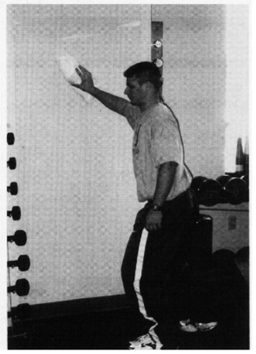<p>This person is initiating the movement from the ____________________ on a wall slide.</p>