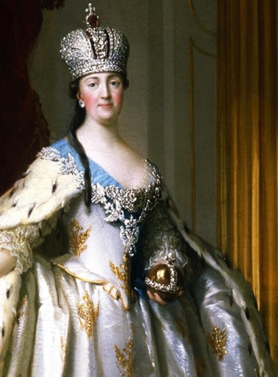 <p>The Empress of the Russian Empire. She undertook some reforms for her people but was realistic enough to keep them moderate enough to keep the political forces happy that could remove or even kill her, the earlier fate of her husband, Peter III.</p>