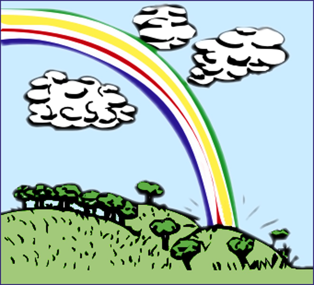 <p>There is a rainbow</p>
