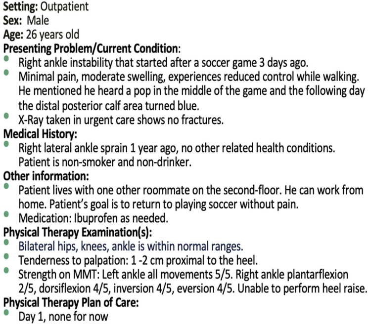 <p>The pt underwent R achilels tendon repair and returned ot the PT clinic at 2wks wearing a CAM boot. Which intervention would most likely be CONTRAINDICATED in the initial phase of rehab?</p><ol><li><p>hip and knee strengthening</p></li><li><p>ankle muscle setting exercises</p></li><li><p>heel raises in standing</p></li><li><p>ambulation training with CAM boot</p></li></ol><p></p>