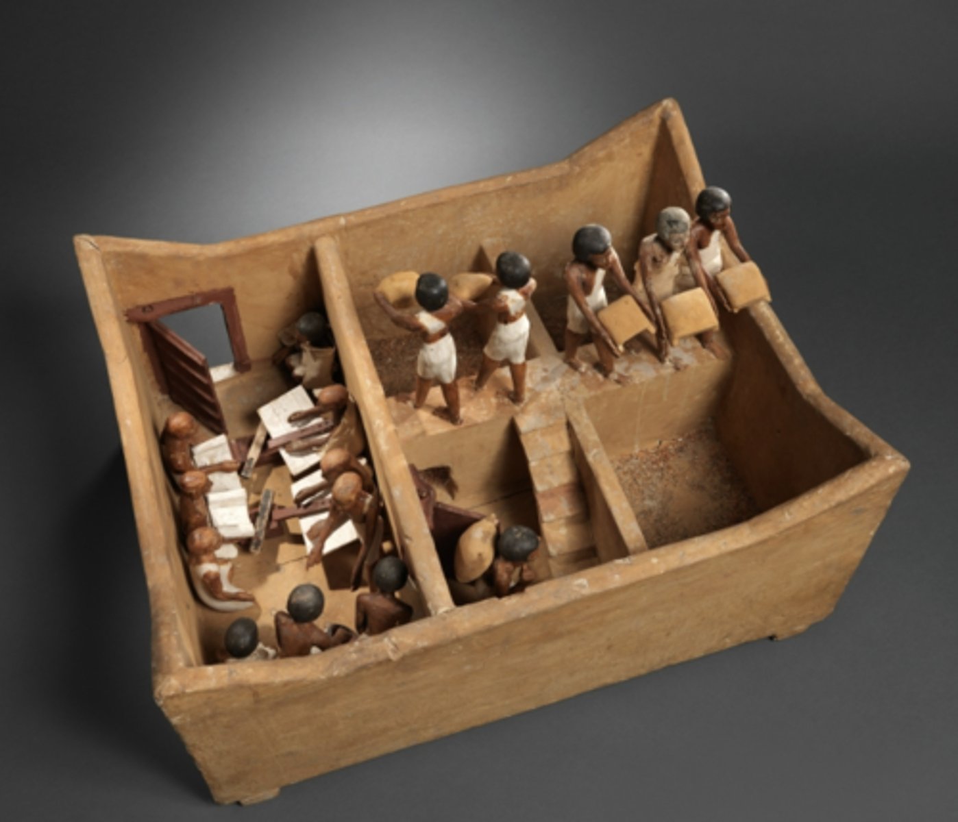 <p>- Same purpose as the carved statues and wall carvings carrying food and offerings for the tomb owner from the Old Kingdom</p><p>- Model of granary ensures that tomb owner has food for the rest of the afterlife</p><p>- Model of boat going to afterlife, woman bringing offerings, people fishing, etc...</p>