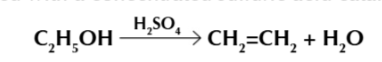 <p>alcohols are heated with a concentrated sulphuric acid catalyst producing water and alkene</p>