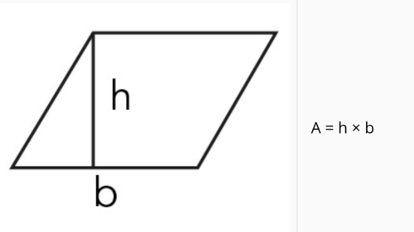 <p>P = 2(a + b)</p><p>A = bh</p>