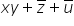 <p>Select the expression that is equivalent to xy + z’ + u’</p>