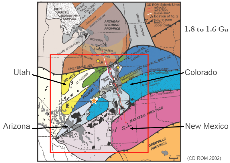 <p>The “four corners” of Utah, Arizona, Colorado, and New Mexico</p>