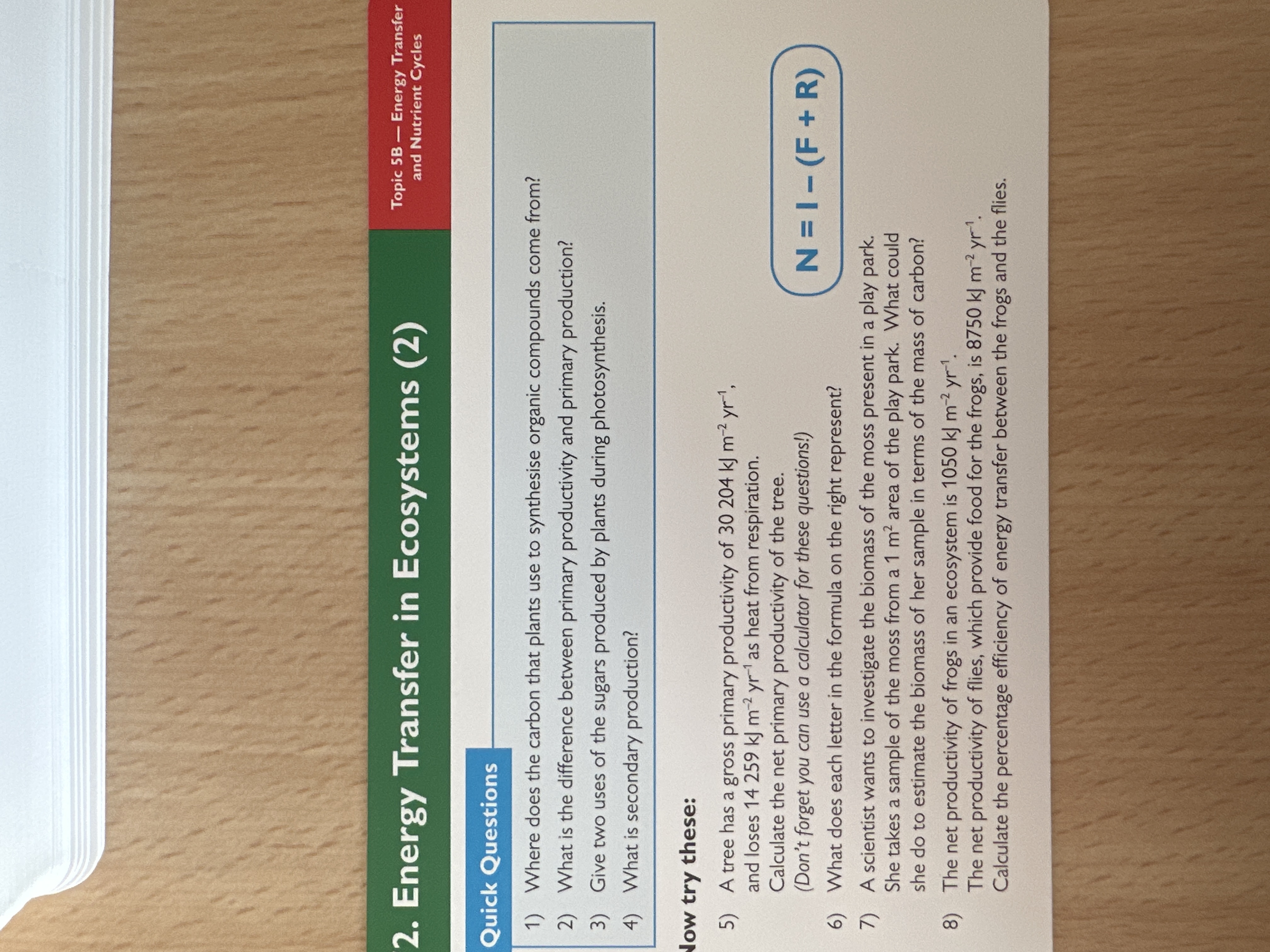 Energy transfer- ecosystems 