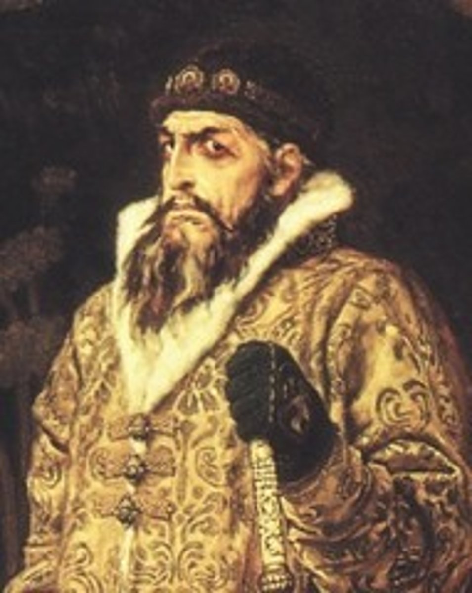 <p>a. czar</p><p>b. Russia</p><p>c. He was the Duke of Muscovy (Moscow) that gained a significant amount of territory. He also used incredible violence against the recalcitrant boyars.</p>