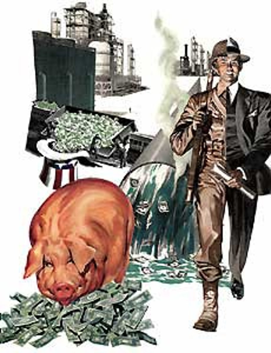 <p>Eisenhower first coined this phrase when he warned American against it in his last State of the Union Address. He feared that the combined lobbying efforts of the armed services and industries that contracted with the military would lead to excessive Congressional spending</p>