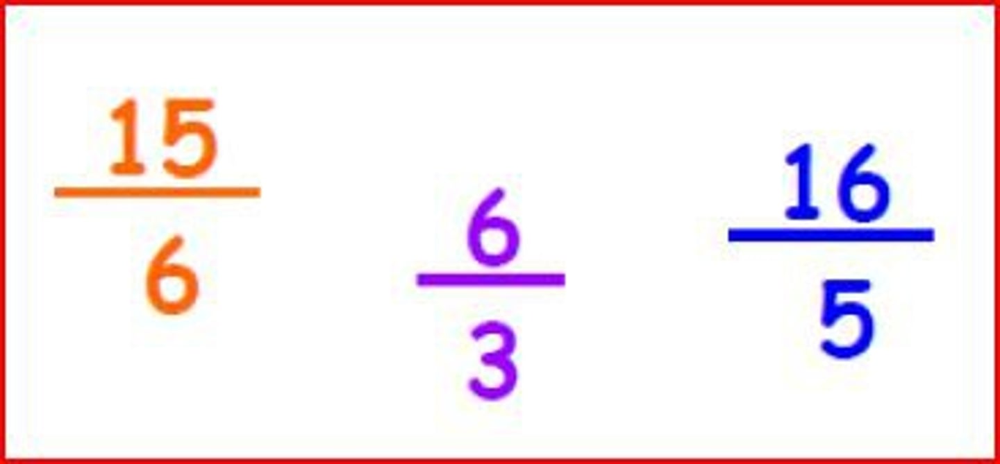 <p>A term for a fraction whose numerator is greater than or equal to its denominator.</p>