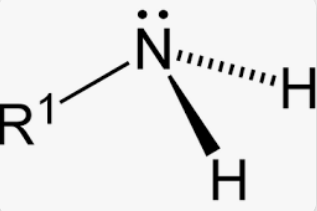 <ul><li><p>Pyramidal shape due to extra repulsion of the lone pair</p></li><li><p>107<span>° bond angle</span></p></li></ul><p></p>