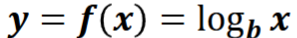<p>for b &gt; 0 and for when b doesn’t equal 1, the log function is </p>