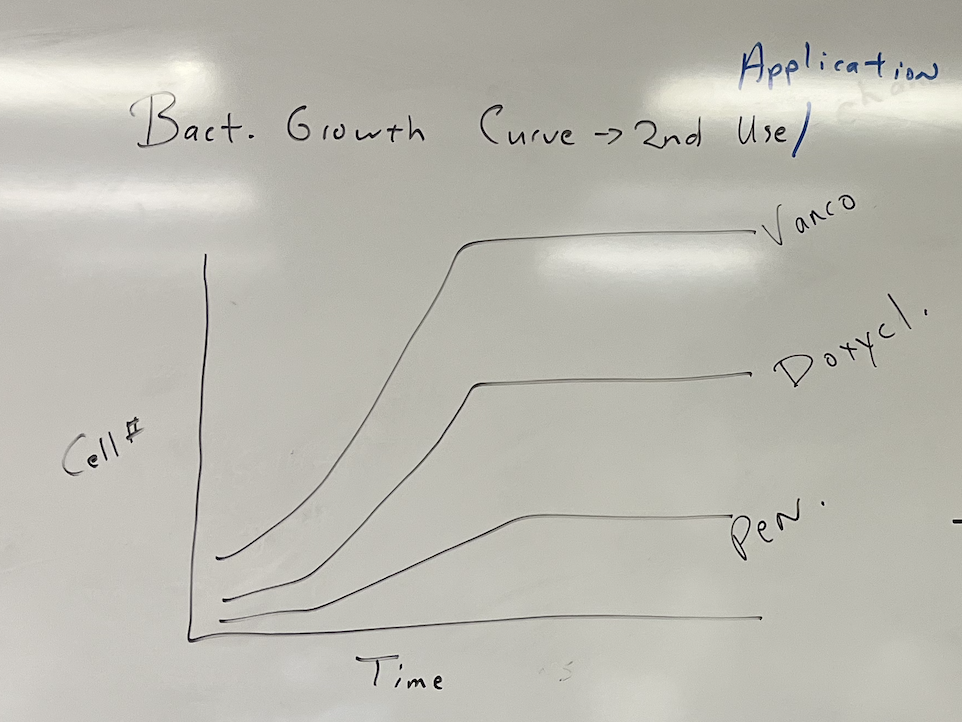 <p>According to this graph, which antibiotic worked the best to fighting this bacteria?</p>