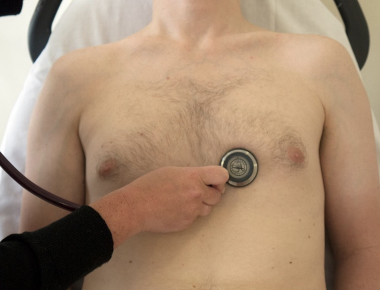 <p>During a baseline examination, the physical therapist examines the patient’s heart sounds. Which valve is being auscultated in the picture shown below?</p><ol><li><p>mitral valve</p></li><li><p>pulmonary valve</p></li><li><p>tricuspid valve</p></li><li><p>aortic valve</p></li></ol><p></p>