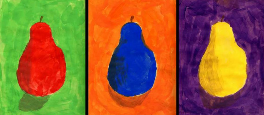 Color theory teaches us that complementary colors intensify one another – a red against a green, or a blue against an orange, makes the colors pop with an intensity they would not have against a different background