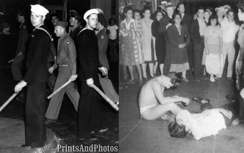 <p>A series of riots in 1944 during World War II that broke out in Los Angeles, California, between Anglo American sailors and Marines stationed in the city, and Latino youths, who were recognizable by the zoot suits they favored.</p>