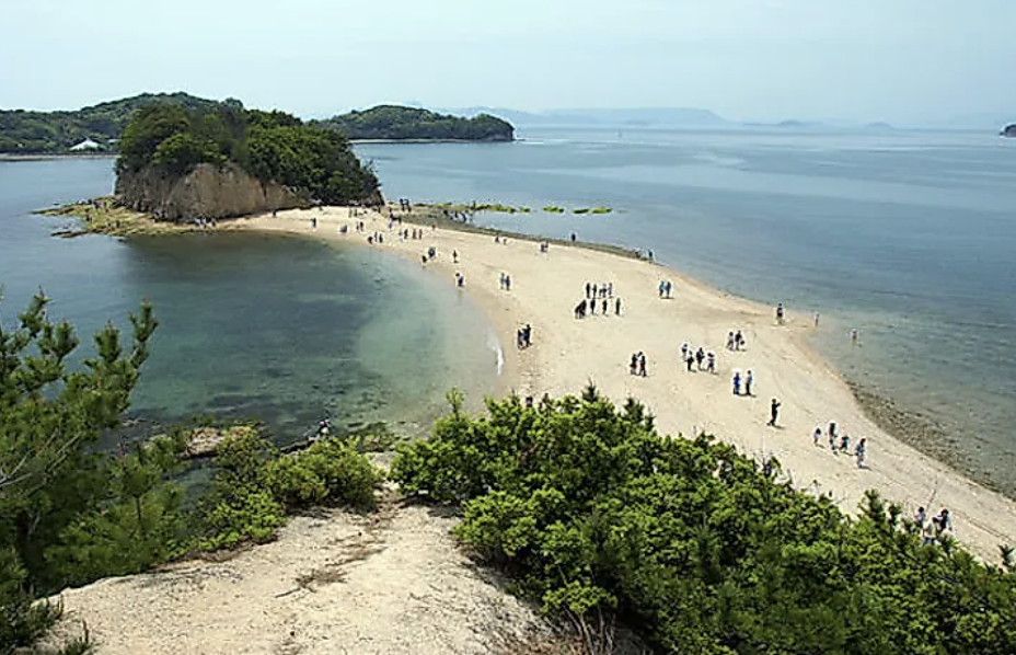 <p>formed when a spit connects the mainland coast to an island</p>