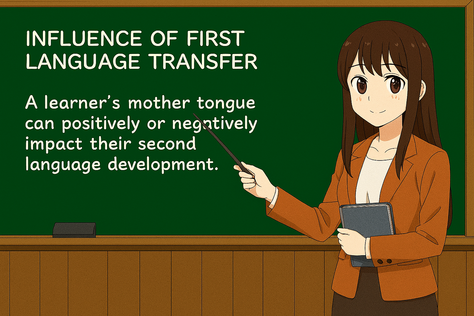<ul><li><p>Positive transfer: L1 structures help L2 learning when similar.</p></li><li><p>Negative transfer: L1 differences cause errors in L2.</p></li><li><p>Transfer effects vary by structure, context, and learner awareness.</p></li></ul><p></p>