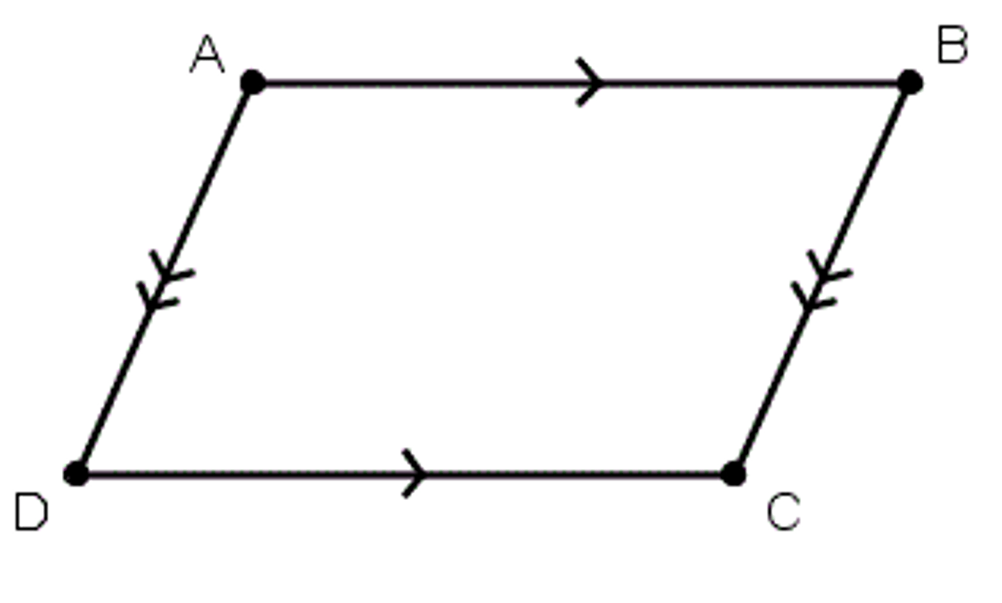 <p>If both pairs of opposite sides are parallel then the quadrilateral is a parallelogram</p>