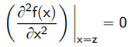 <p>a point where a function’s curvature shifts or, in mathematical terms, when a function’s second derivative equals zero z is an inflection point of f(x) if and only if:</p>
