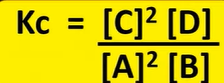 <p>products/reactants</p><p>molar value = power </p>