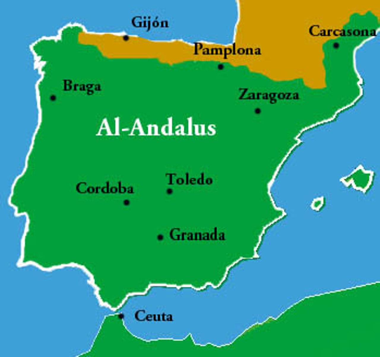 <p>A Muslim-ruled region in what is now Spain, established by the Umayyad Dynasty in the eighth century A.D. People were also known as the Berbers. Expelled in 1492 by the Spanish Monarchy.</p>