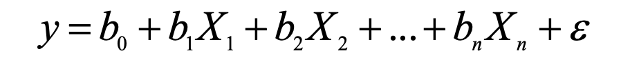 <p>y = b0 +b1 * x</p>
