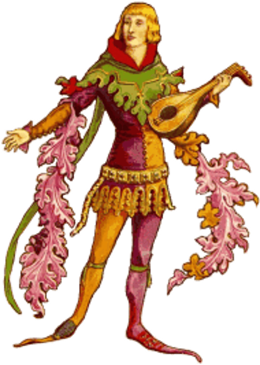 <p>a medieval poet or musician who traveled from place to place entertaining people with songs of courtly love.</p>