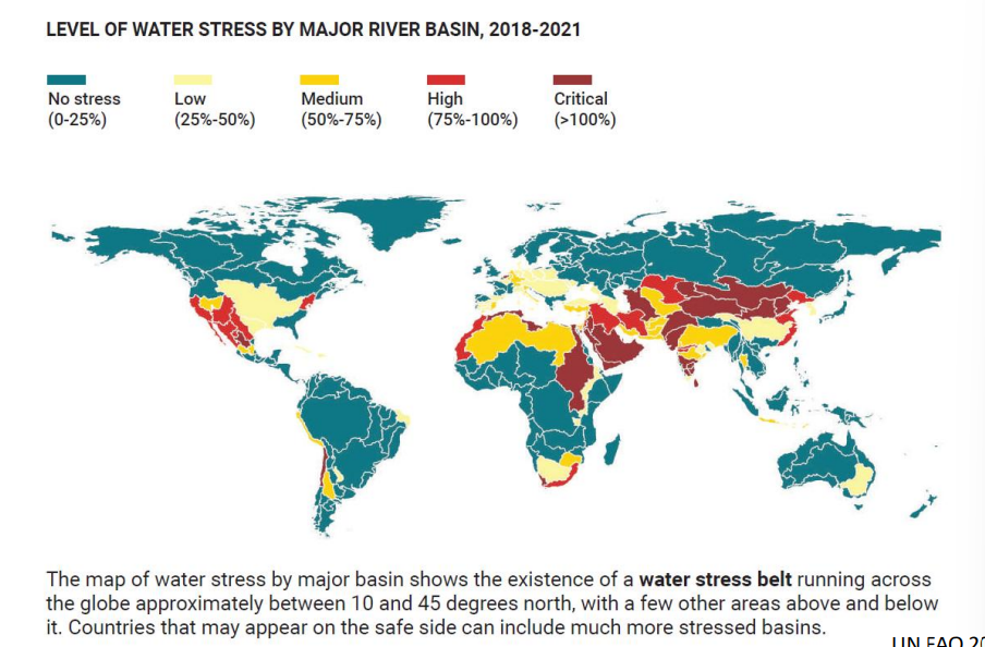 <p>What is the water stress belt?<br><br>What is the current state of freshwater availability for human consumption?<br><br>Outline water stress in India:</p>