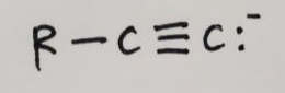 <p>deprotonation of alkyne</p>