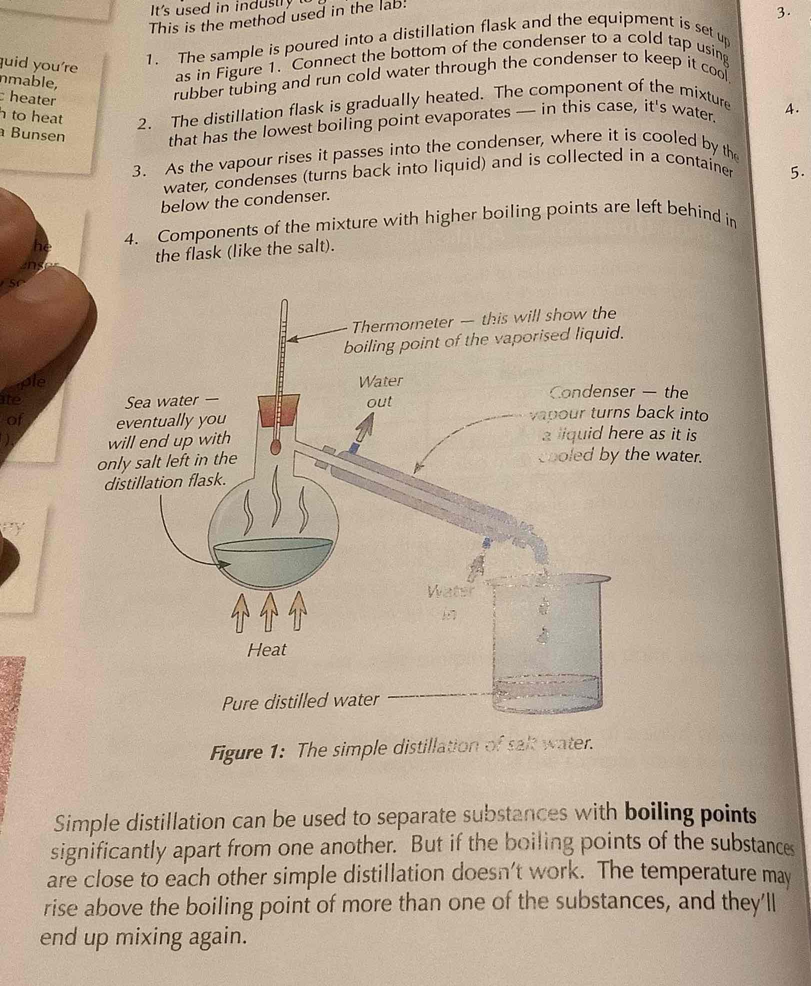 <p>used to separate out a liquid from a mixture, eg used in the industry to get pure water from sea water</p>