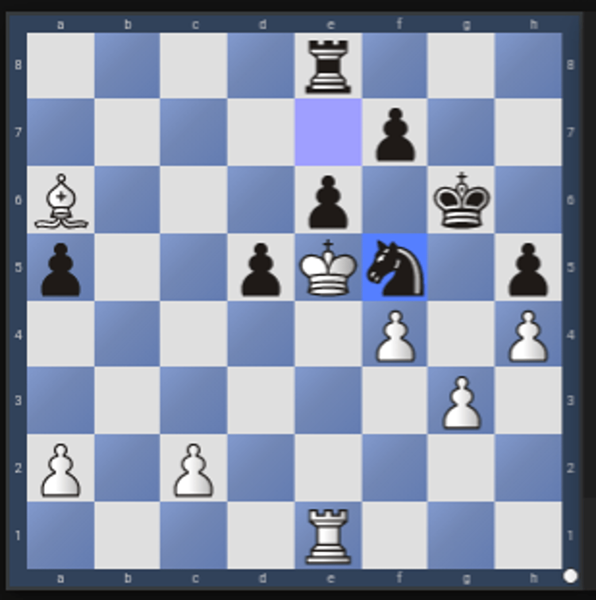 <p>A move which is not forcing, i.e. a move which does not directly attack or capture an enemy piece. In tactics problems, a quiet move is often used to control important squares or guard your own pieces from future capture, before launching a more direct attack in subsequent moves.</p><p>1.Ke5 Nf5 </p><p>The knight move is quiet, in that it does not directly attack or take a piece, instead it reduces the mobility of the king, allowing the mate to occur</p><p>2.Bc8 f6#</p>