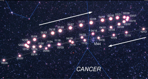 <p>Apparent Retrograde Motion </p>