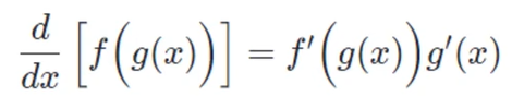 <p>d/dx[f(x)gx)] = f’[g(x)]*g’(x)</p>