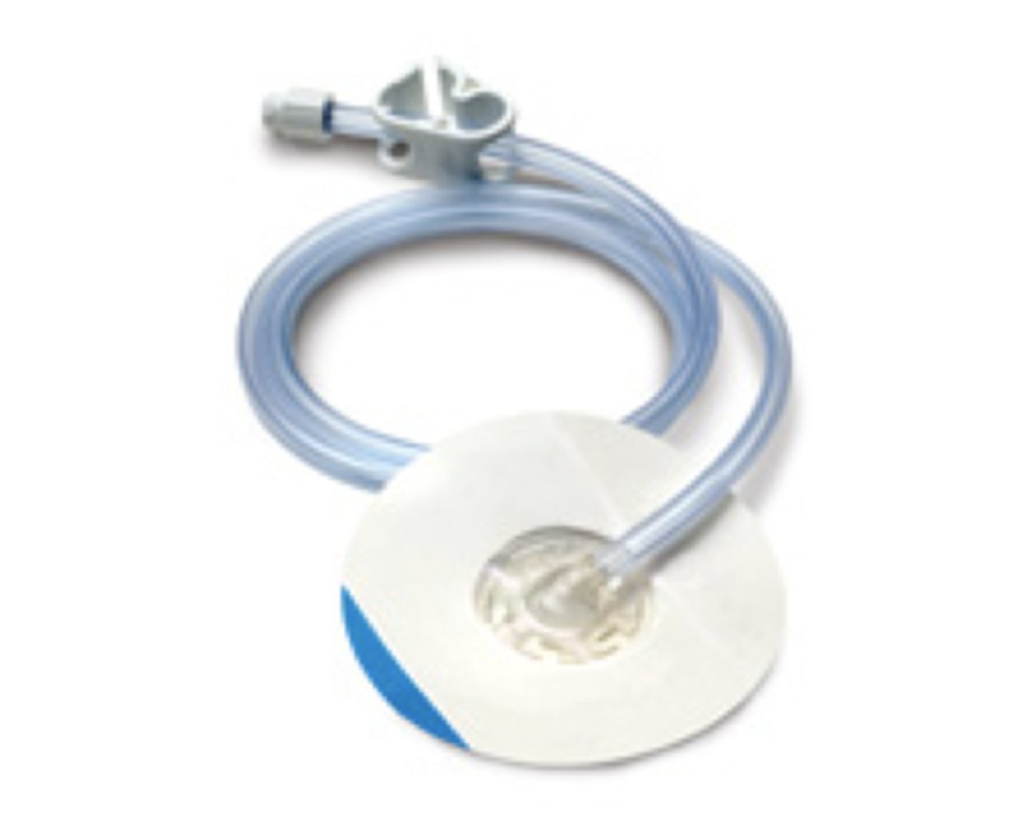 <p>The circular disc with tubing, connecting the sponge in the wound with the wound vac machine</p>