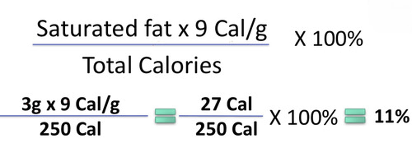 <p>Use this same calculation for total fat, protein, sugar, etc.</p><p>For 9 Cal/g — just modify that to how much energy you get from each gram of that specific macro (Ex: carbs and protein = 4 Cal/g; lipids = 9 Cal/g)</p>