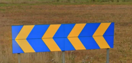 <p>Yellow and blue chevrons</p>