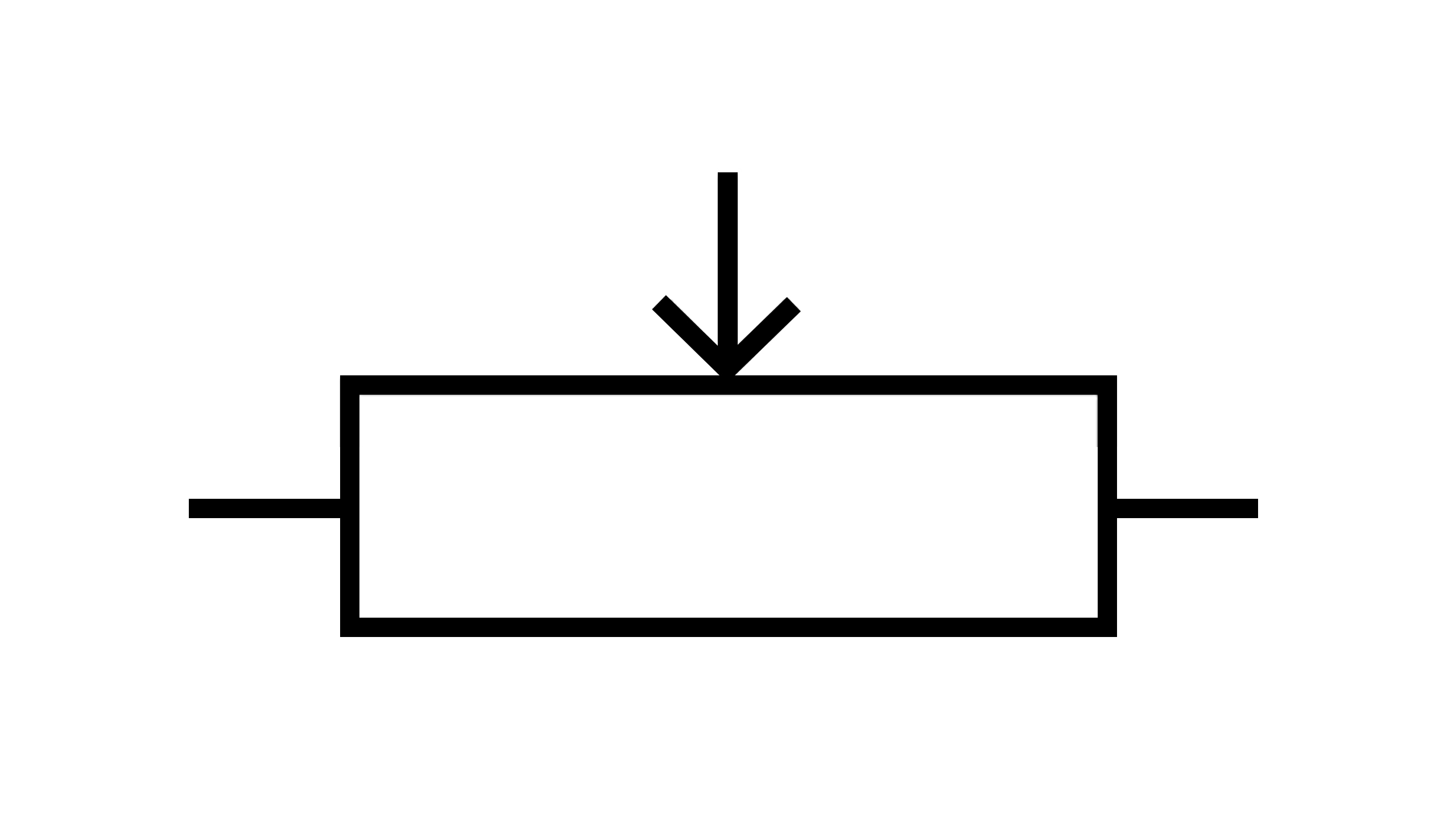 <p>A resistor with a sliding contact to form an adjustable voltage divider</p>