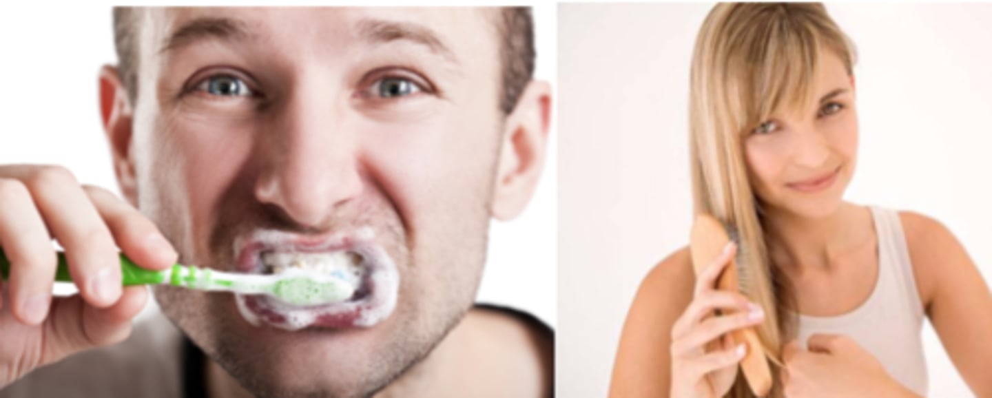 <p>to brush your teeth</p>