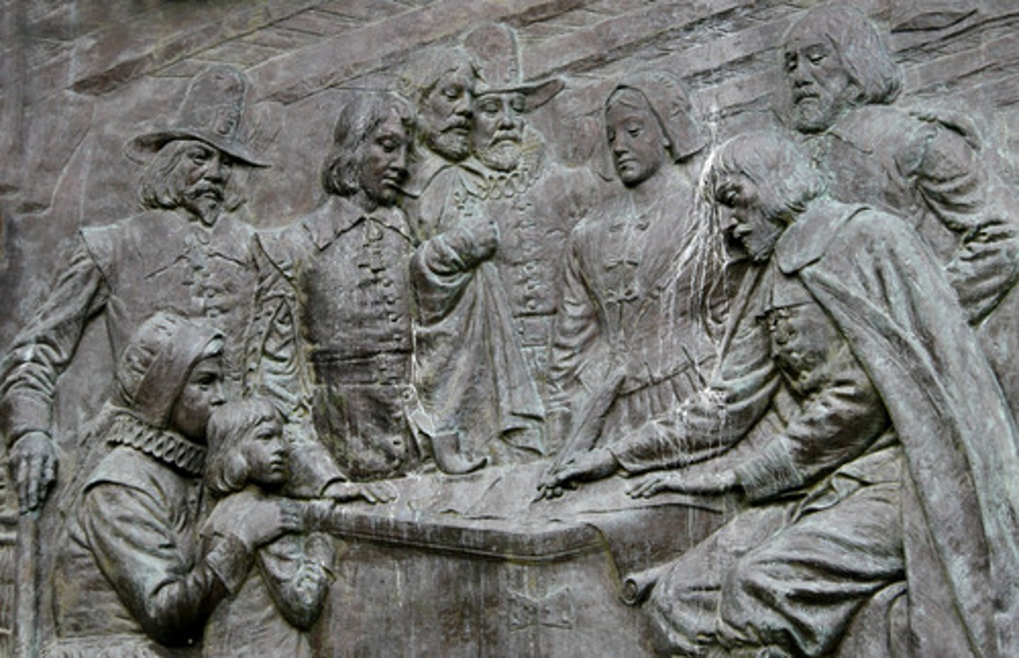 <p>signed by many pilgrims, helped establish the idea of self-government</p>