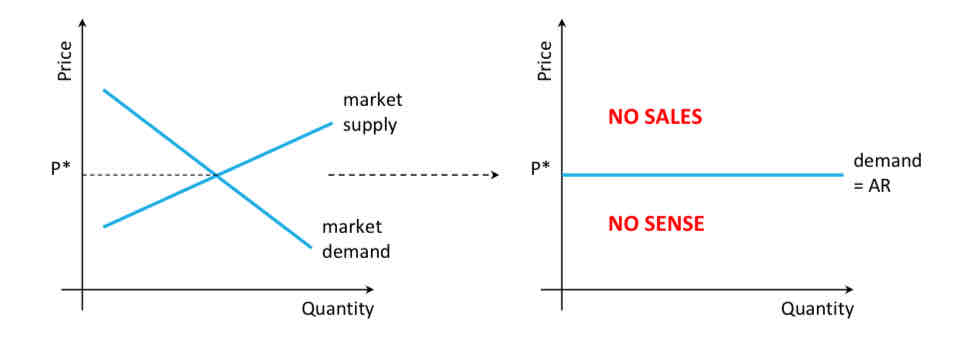 <p>What does the demand curve for the individual firm within the market look like?</p>