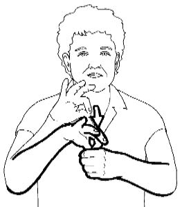<p>Hold your &quot;F&quot; hand above your other hand in a closed fist, then drop the index finger and thumb into your fist (as if dropping a ballot into a box)</p>