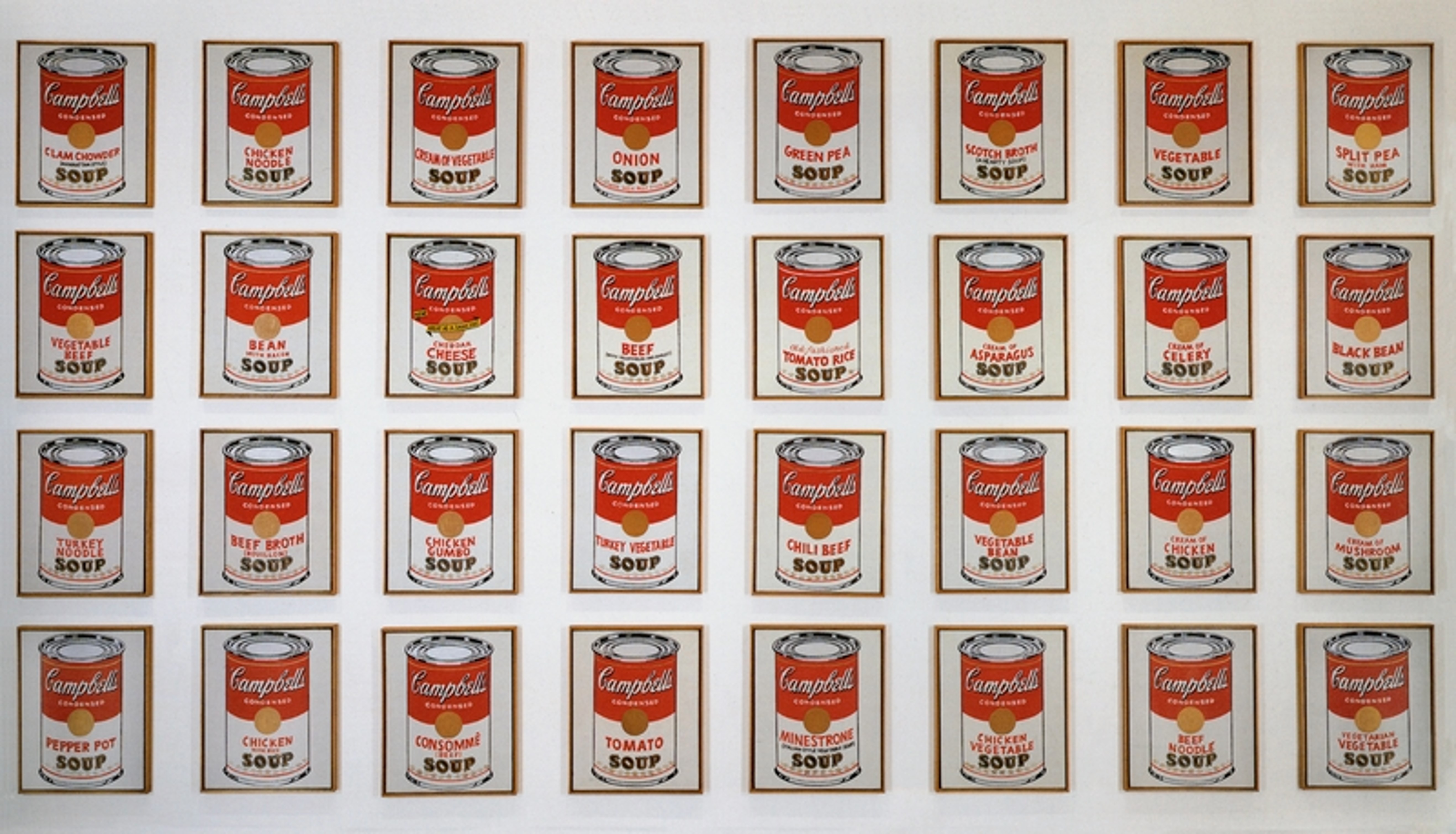 <p><em>32 Campbell’s Soup Cans</em>, 1962</p>