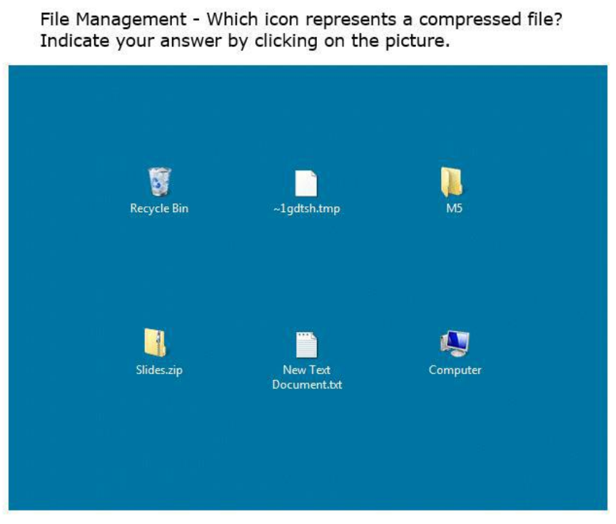 <p>Which Icon represents a compressed file?</p>