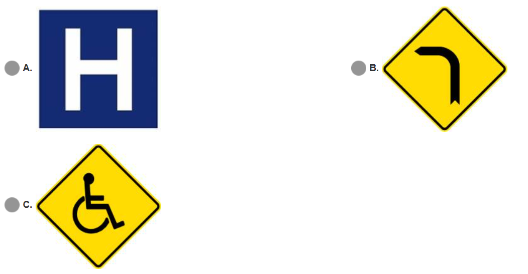 <p><span>Select the </span><strong>CORRECT</strong><span> signboard for the following statements:</span><br><span>I) &nbsp; No overtaking</span><br><span>II) &nbsp;Slows the vehicle</span><br><span>III) Shift to low gear</span><br><span>IV) Continue the journey with caution</span></p>